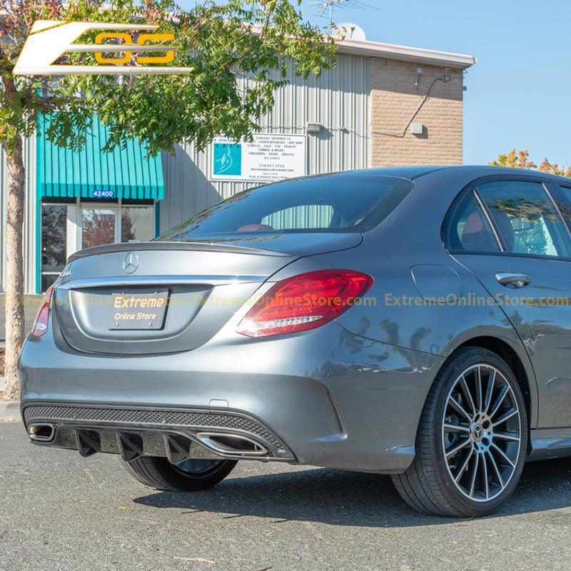 2015-18 Mercedes-Benz C-Class W205 AMG Carbon Fiber Rear Bumper Diffuser