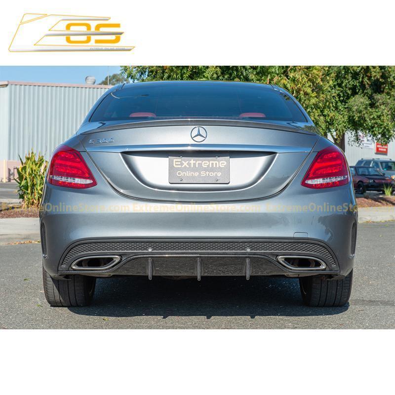 2015-18 Mercedes-Benz C-Class W205 AMG Carbon Fiber Rear Bumper Diffuser