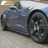 Corvette C6 Grand Sport / Z06 Primer Black Side Skirts Rocker Panels