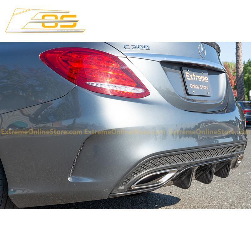 2015-18 Mercedes-Benz C-Class W205 AMG Carbon Fiber Rear Bumper Diffuser