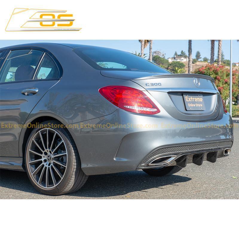2015-18 Mercedes-Benz C-Class W205 AMG Carbon Fiber Rear Bumper Diffuser