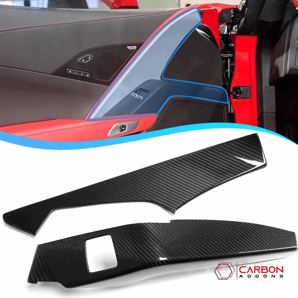 C7 Corvette 2014-2019 Carbon Fiber Driver Side Door & Window Switch Panel Cover