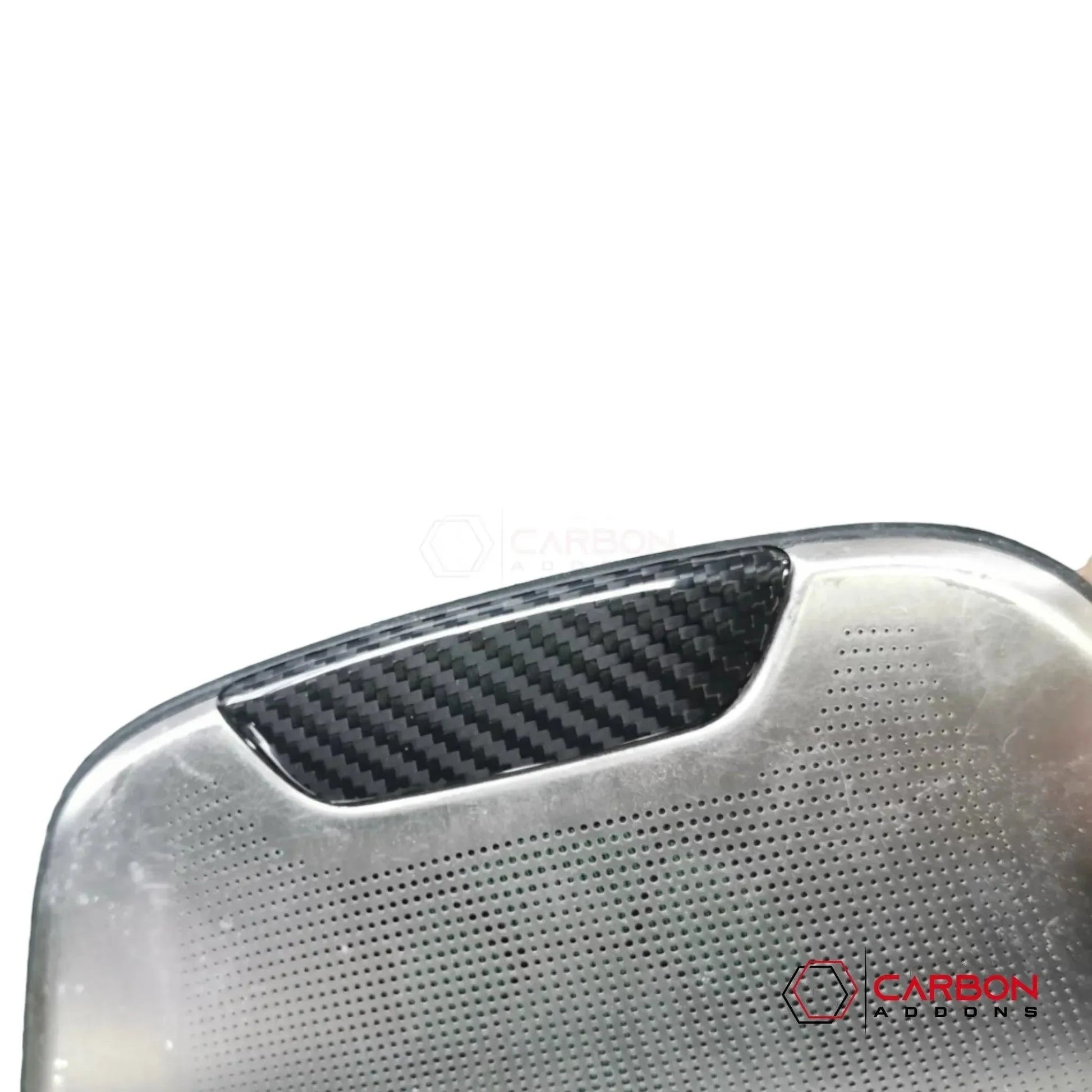 C8 Corvette Real Carbon Fiber Middle Speaker / Mode Selector Badge Covers | Interior Upgrade (2020–2027)
