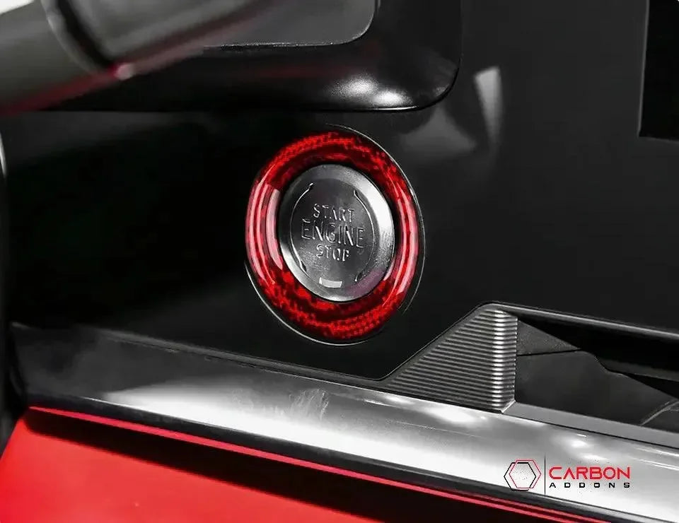 C8 Corvette Real Carbon Fiber Start/Stop Button Surround Trim Cover | Interior Upgrade (2020–2027)