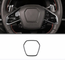 C8 Corvette Real Carbon Fiber Steering Wheel Airbag Chrome Delete Trim Cover | Interior Upgrade (2020–2026)