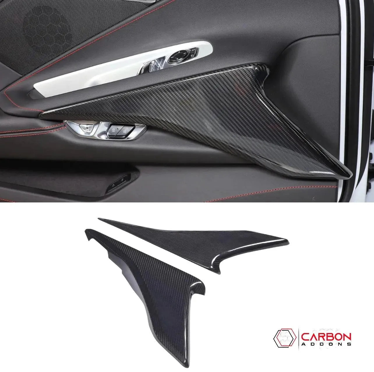 C8 Corvette 2020+ Real Carbon Fiber Lower Door Panel Trim Cover
