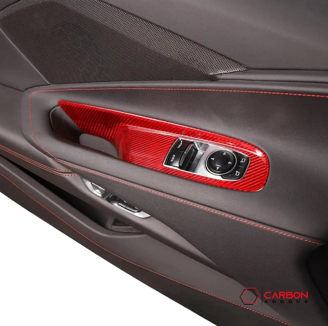 C8 Corvette Real Carbon Fiber Window Switch Trim Covers | Interior Upgrade (2020–2027)