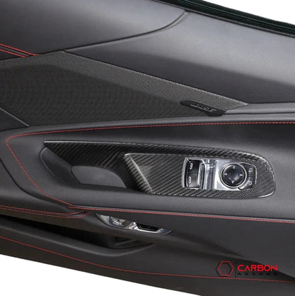 C8 Corvette 2020+ Real Carbon Fiber Window Switch Trim Cover