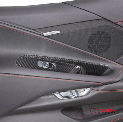 C8 Corvette Real Carbon Fiber Window Switch Trim Covers | Interior Upgrade (2020–2027)