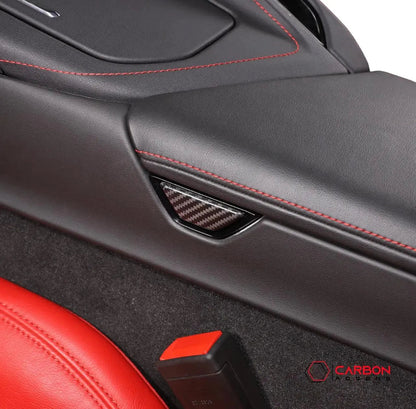C8 Corvette Carbon Fiber Arm Rest Button & trim Cover