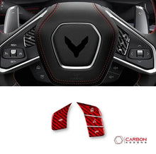 C8 Corvette Real Carbon Fiber Steering Wheel Button Covers | Heated & Non-Heated (2020–2026)