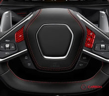 C8 Corvette Real Carbon Fiber Steering Wheel Button Covers | Heated & Non-Heated (2020–2026)