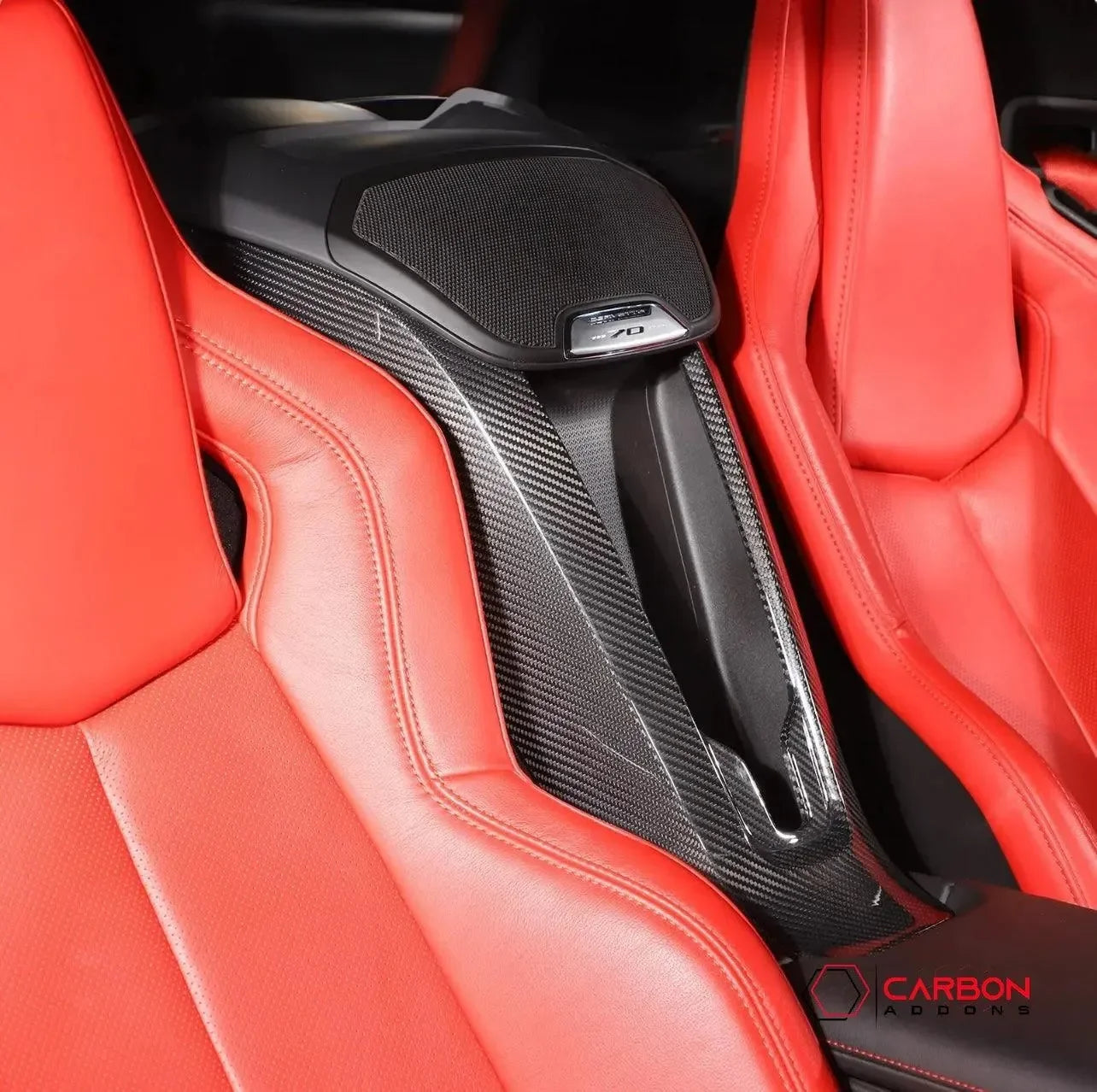 C8 Corvette Real Carbon Fiber Waterfall Panel Trim Cover | Interior Upgrade (2020–2027)