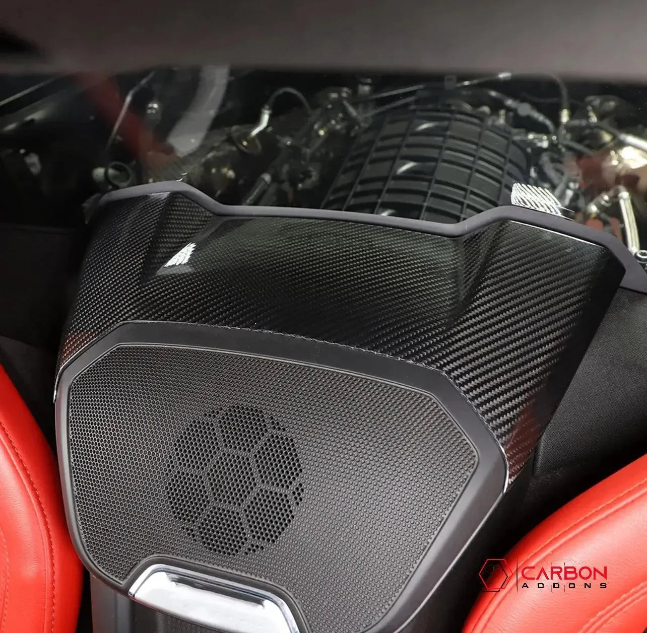 C8 Corvette Real Carbon Fiber Waterfall Speaker Upper Trim Cover | Interior Upgrade (2020–2027)