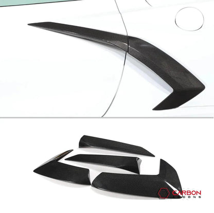 C8 Corvette Exterior Side Scoop Boomerang Trim Carbon Fiber Cover Set
