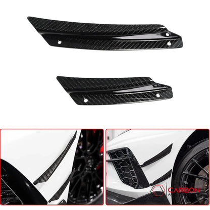 C8 Corvette Front Bumper Carbon Fiber Canards - 4pcs