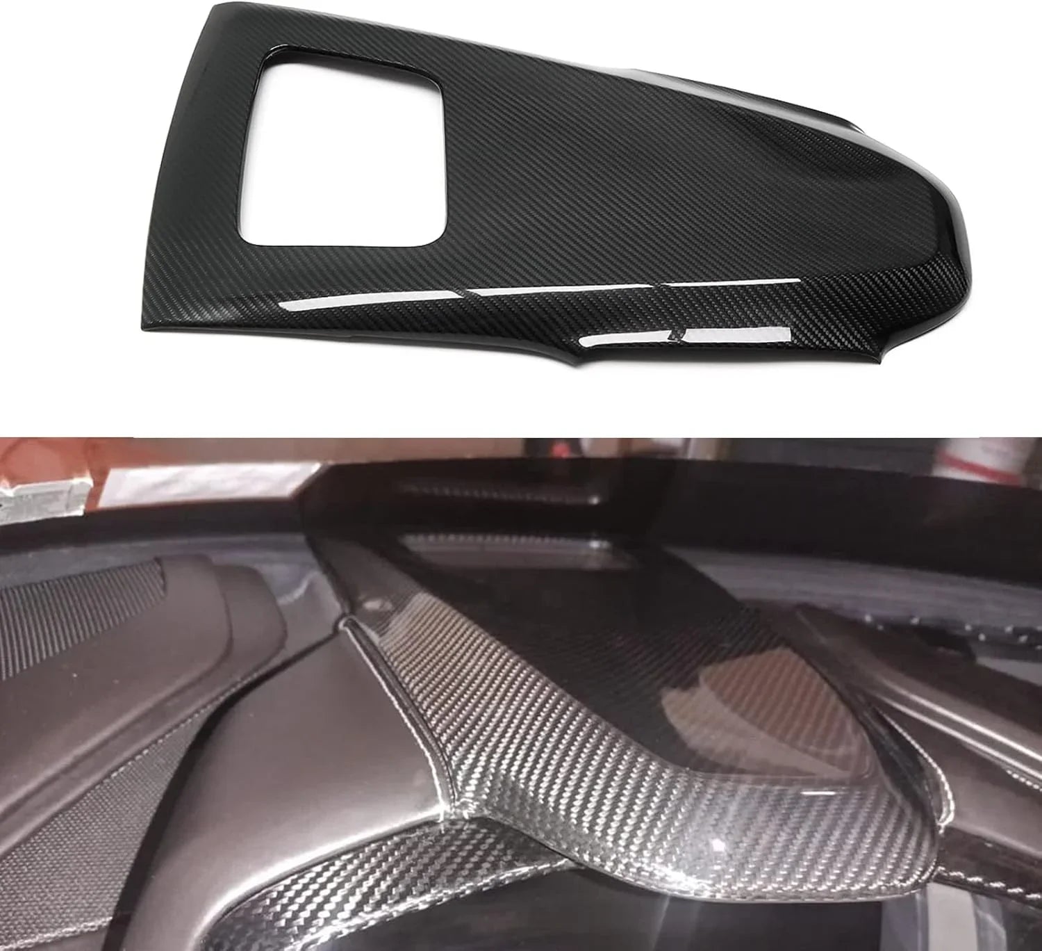 C8 Corvette Upper Dashboard HUD Trim Pad Carbon Fiber Cover