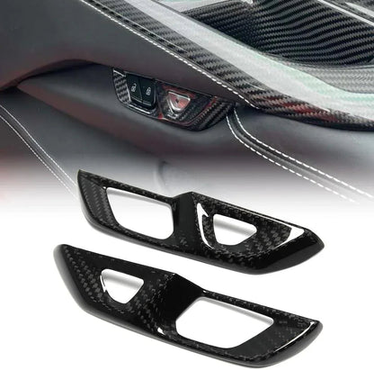 [Set] C8 Corvette Real Carbon Fiber Lock Trim Cover