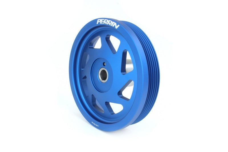 Perrin Lightweight Crank Pulley - Blue For WRX 2019-21 / Forester FA/FB Engines w/Large Hub 2016-2018 | PSP-ENG-104BL
