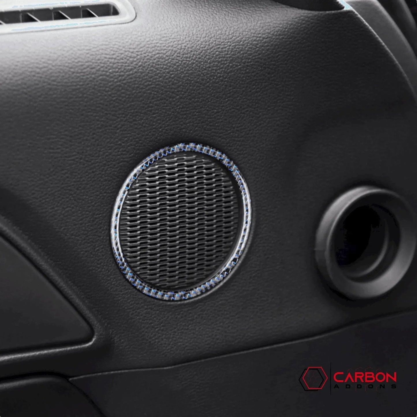 Carbon Fiber Door Speaker Trim Overlay for Mustang 2015-2023