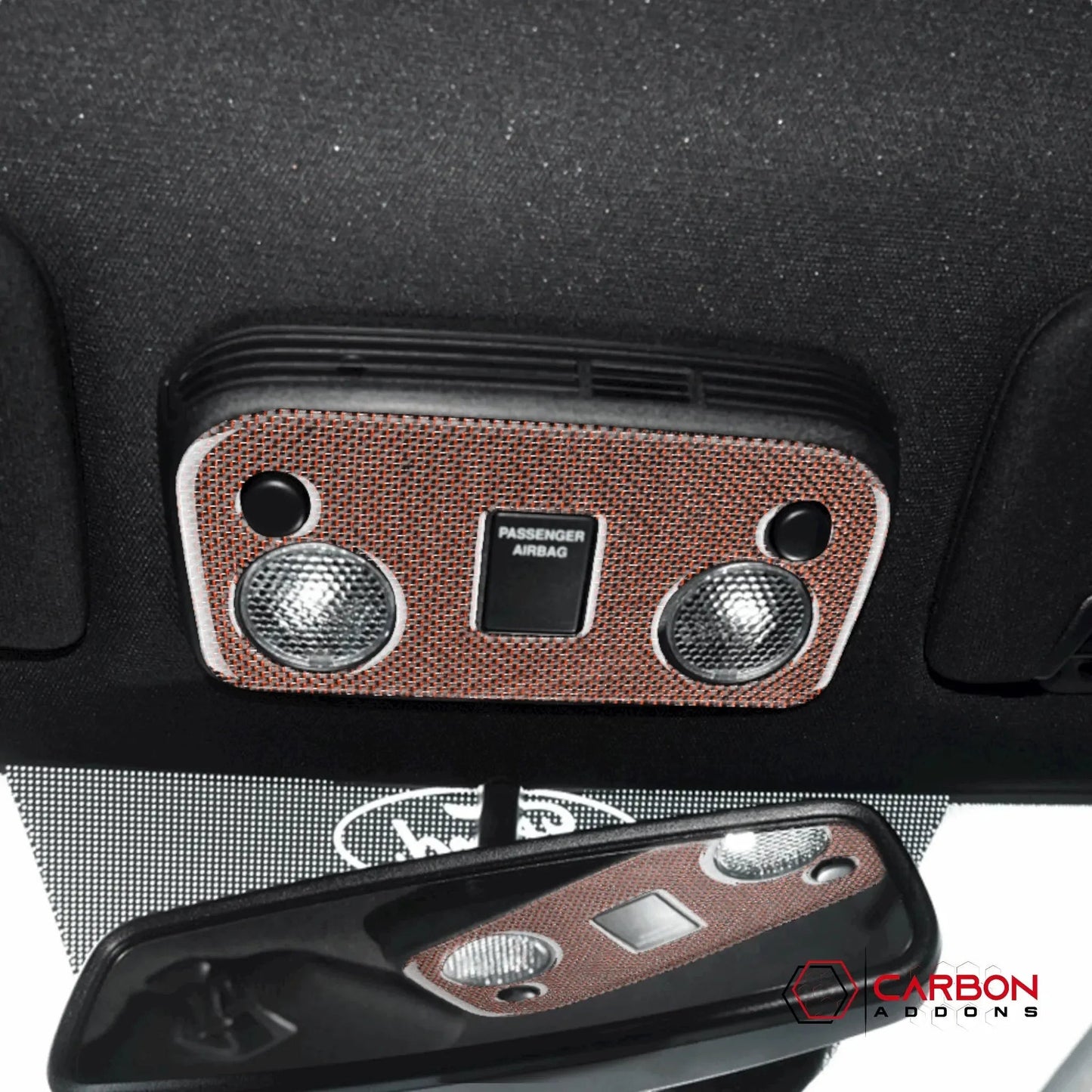 Carbon Fiber Overhead Dome Light Trim Overlay for Mustang 2015-2023