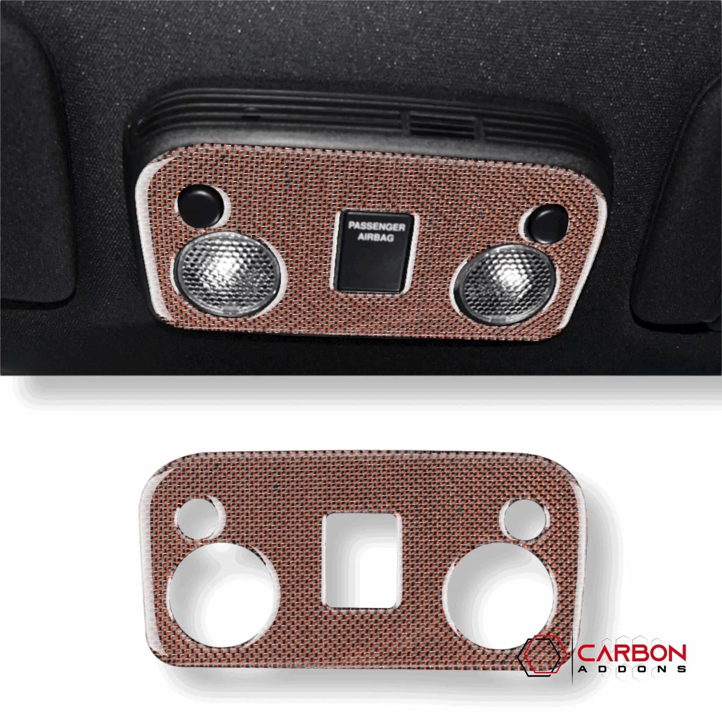 Carbon Fiber Overhead Dome Light Trim Overlay for Mustang 2015-2023