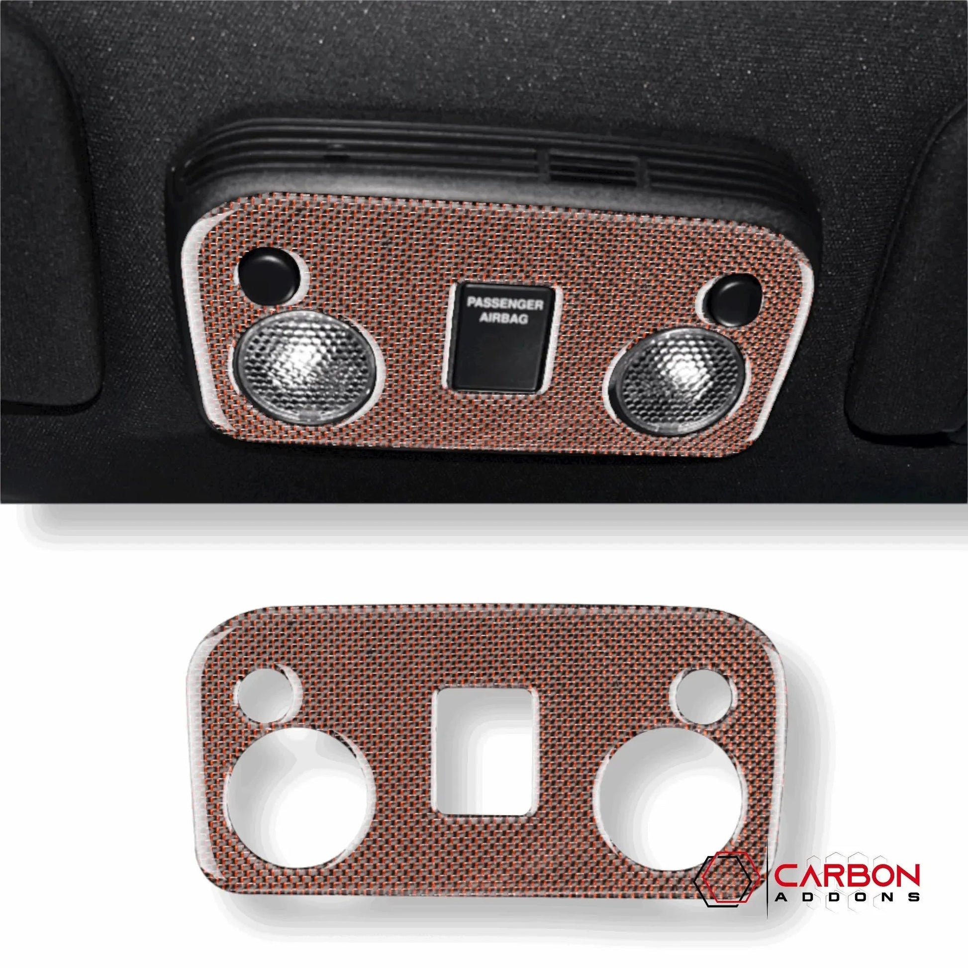 Carbon Fiber Overhead Dome Light Trim Overlay for Mustang 2015-2023