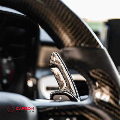 Real Carbon Fiber Paddle Shifter Extensions | 2012-2015 Chevy Camaro (5th Gen)