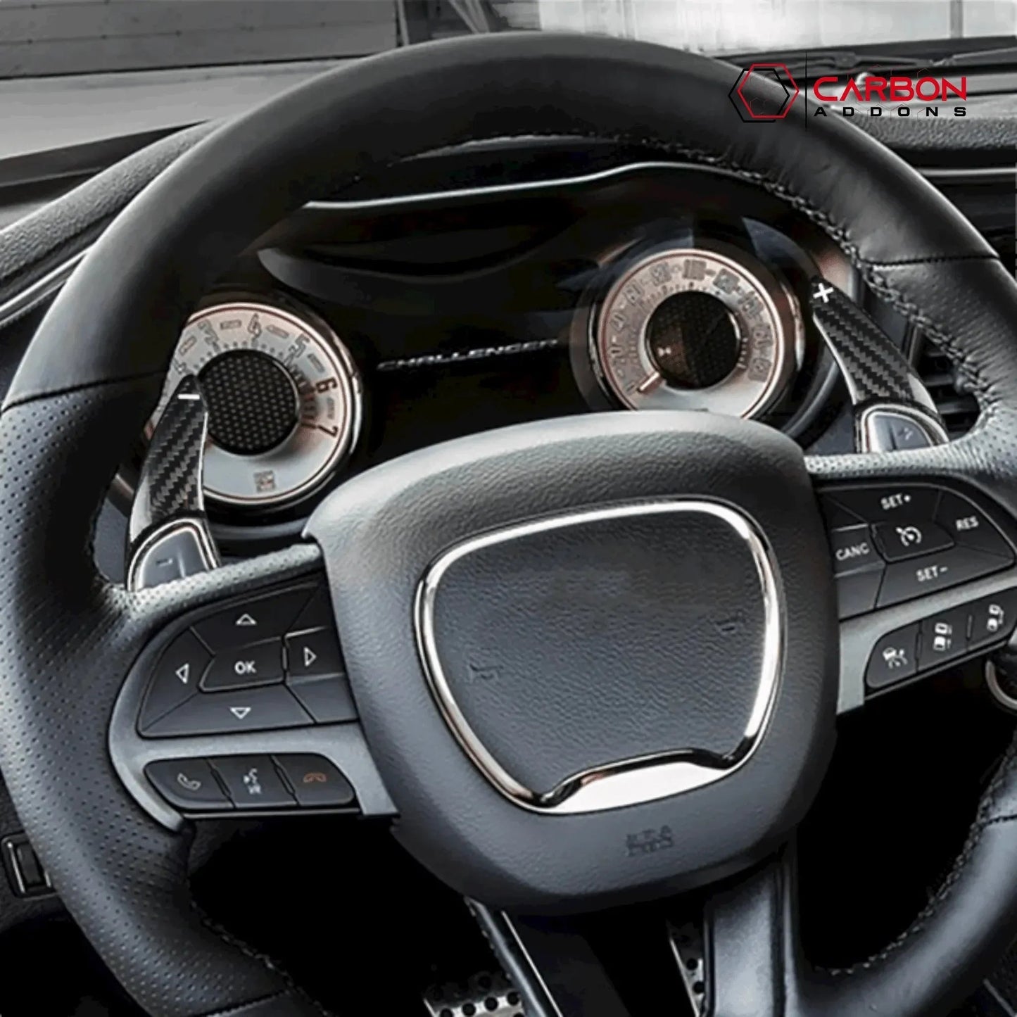 Carbon Fiber Paddle Shifter Extensions for Dodge Charger Challenger | Chrysler 300 | Jeep