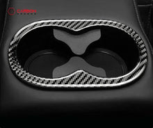 Carbon Fiber Rear Seat Cup Holder Trim Overlay for Dodge Challenger 2015-2023
