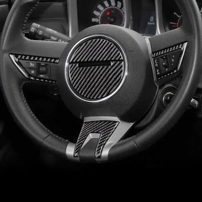 Carbon Fiber Steering Wheel Overlay for Chevrolet Camaro 2010-2011