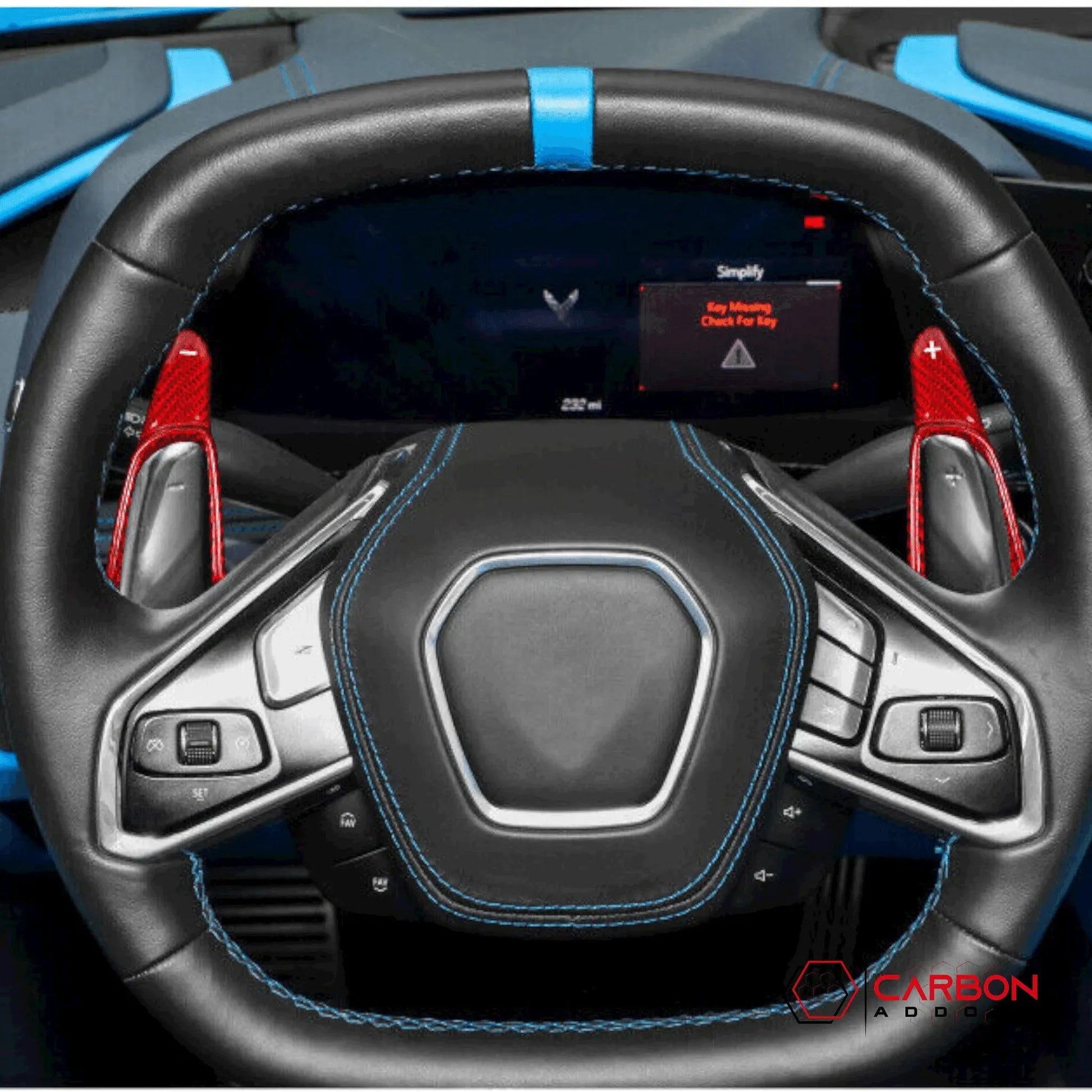 C8 Corvette Carbon Fiber Steering Wheel Paddle Shifter Extension