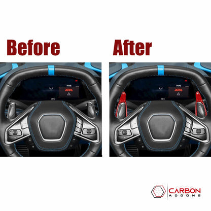 C8 Corvette Carbon Fiber Steering Wheel Paddle Shifter Extension