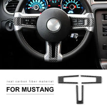 Carbon Fiber Steering Wheel Trim Interior Overlay For Mustang 2010-2014