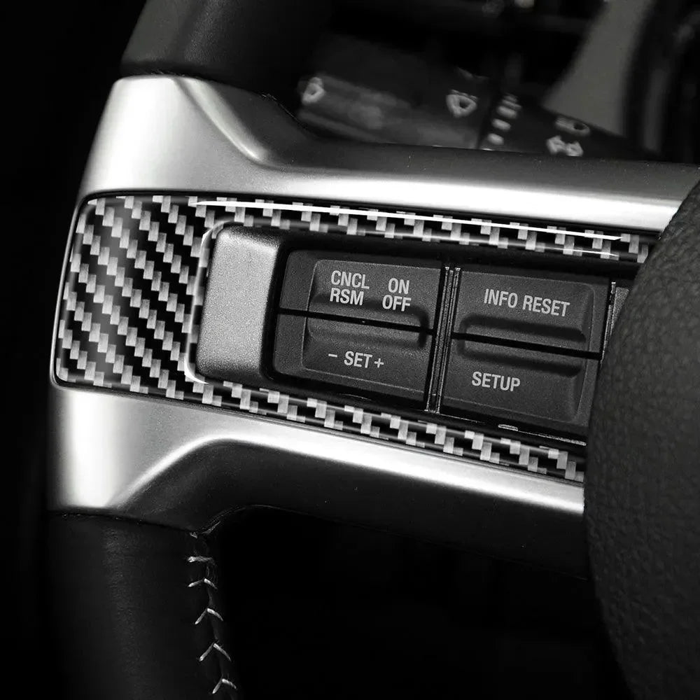 Mustang 2010-2014 Carbon Fiber Steering Wheel Trim Interior Overlay