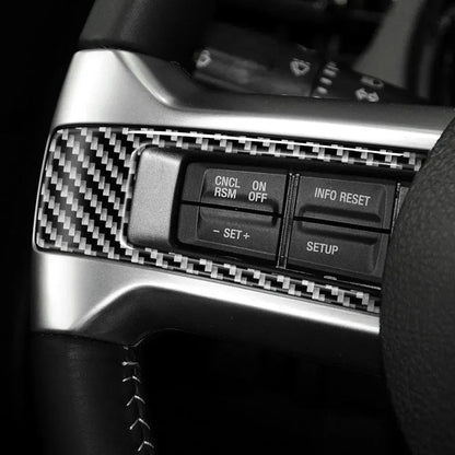 Mustang 2010-2014 Carbon Fiber Steering Wheel Trim Interior Overlay