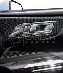 Real Carbon Fiber Interior Door Handle Trim Covers for 2024+ Ford Mustang