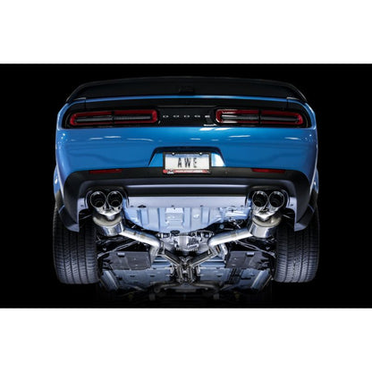 AWE Tuning 2015+ Dodge Challenger 6.4L/6.2L SC Track Edition Exhaust - Quad Chrome Silver Tips