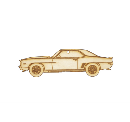ZSPEC Laser-Engraved Wood Ornament, Style: Classic Camaro, Birch, ~5-inches Wide