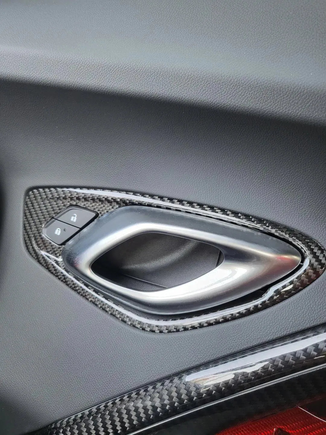 Chevy Camaro 2016-2024 Interior Door Handle Trim Carbon Fiber Cover