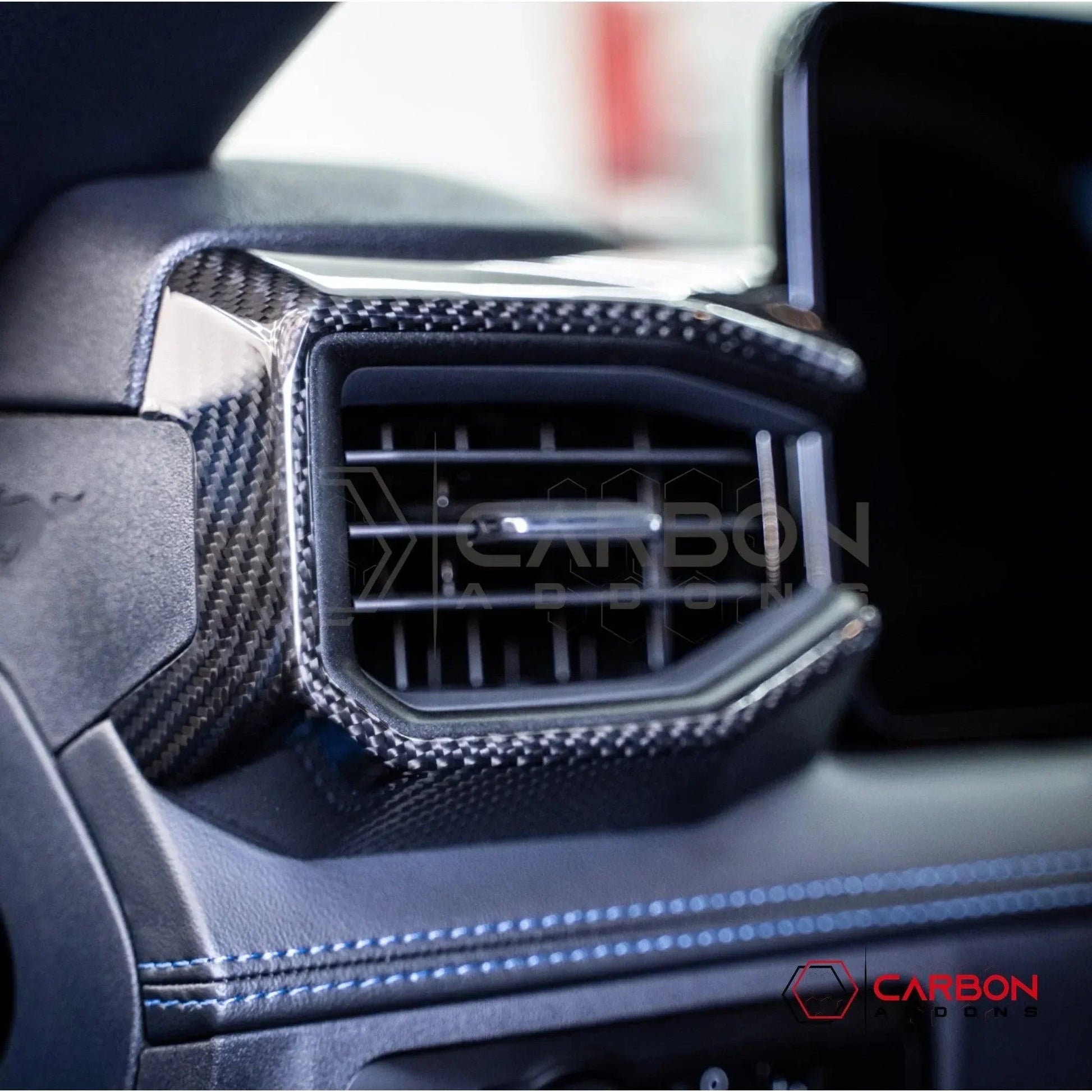 Real Carbon Fiber Driver Side Dashboard AC vent Trim Cover for 2024+ Ford Mustang