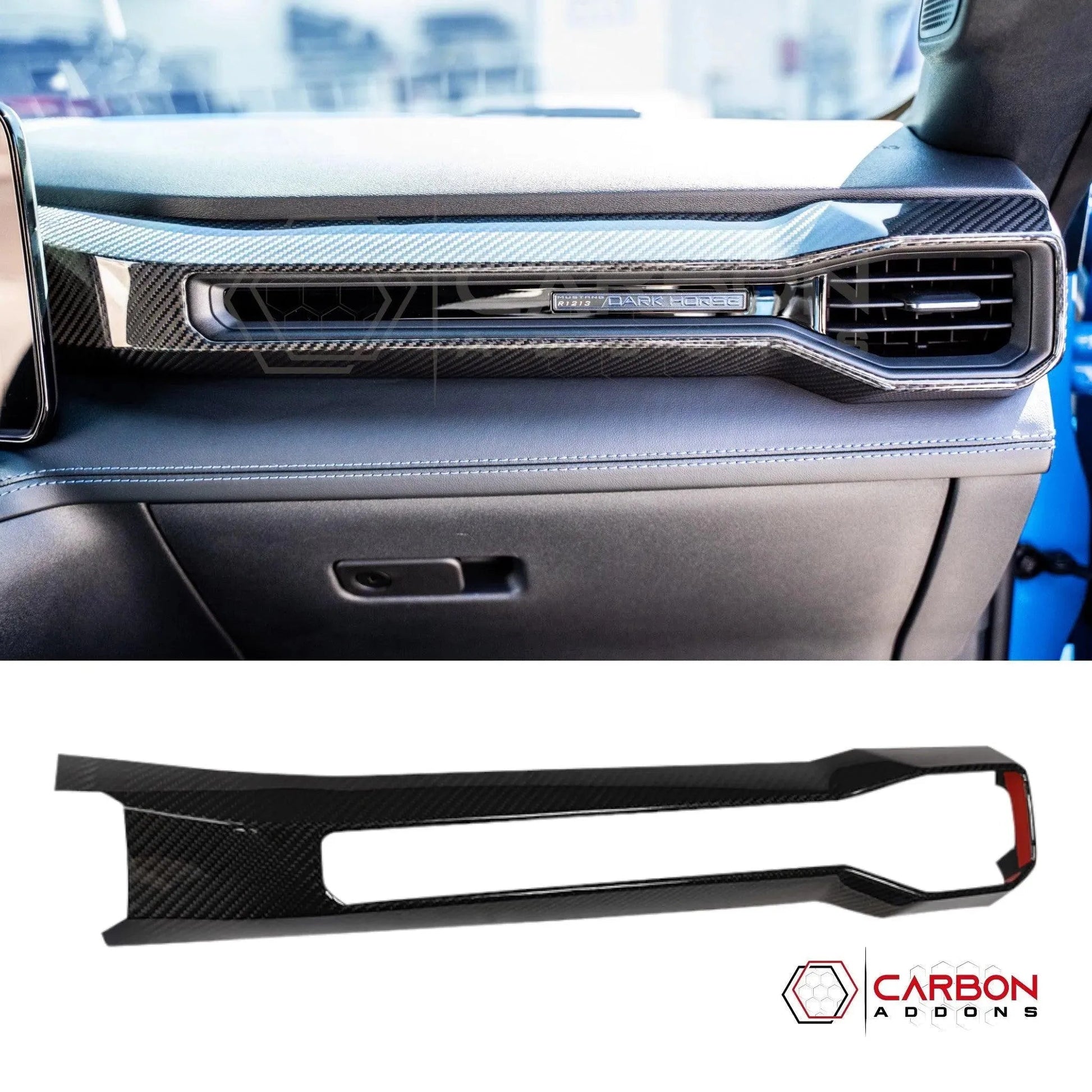 2024+ S650 Mustang Hard Carbon Fiber Passenger Side Dashboard Trim Cover