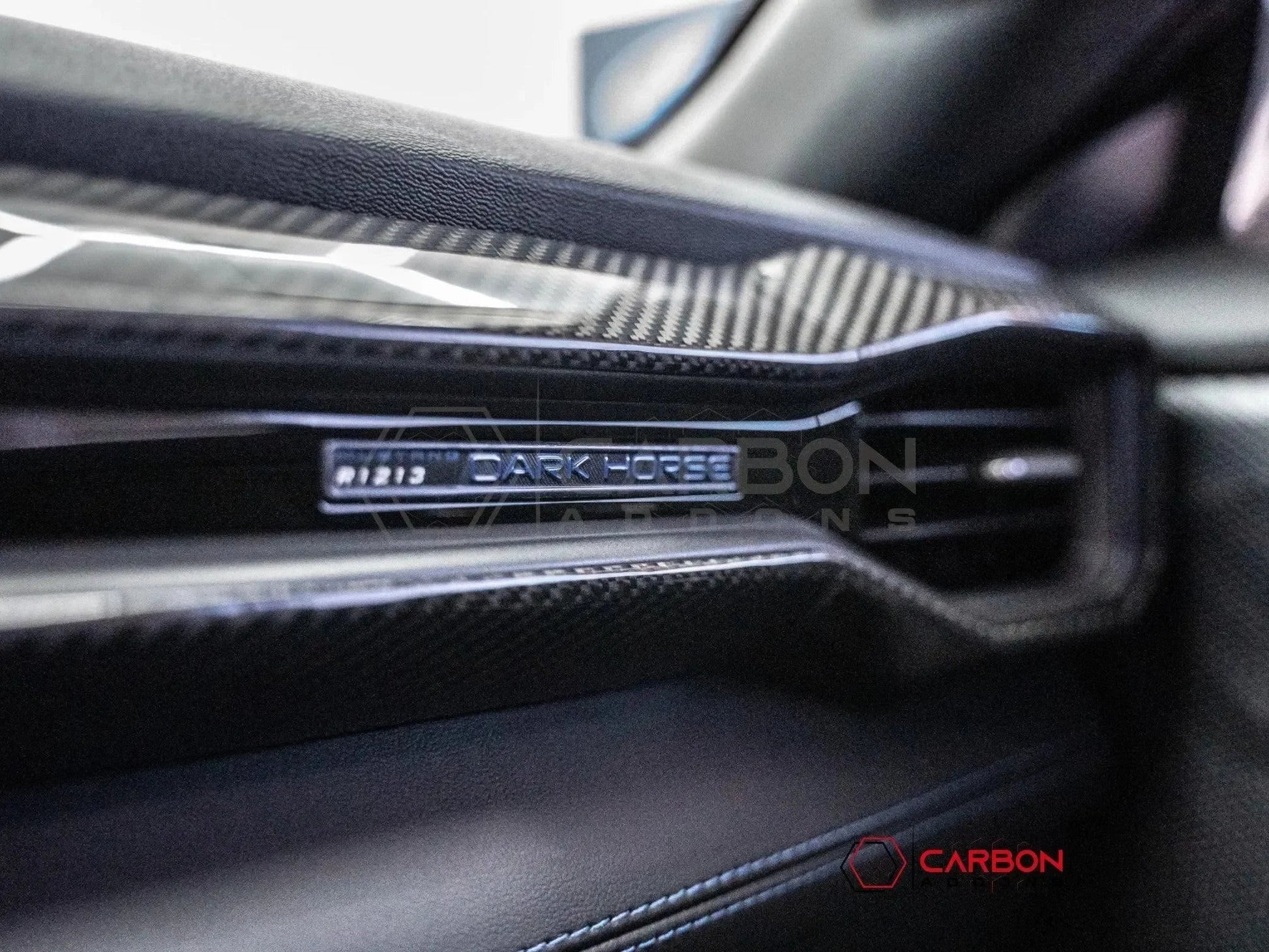 Real Carbon Fiber Passenger Side Dashboard AC vent Trim Cover for 2024+ Ford Mustang