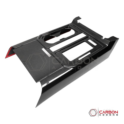 F150 2015-2020 Center Console Gear Shift Panel Hard Carbon Fiber Cover
