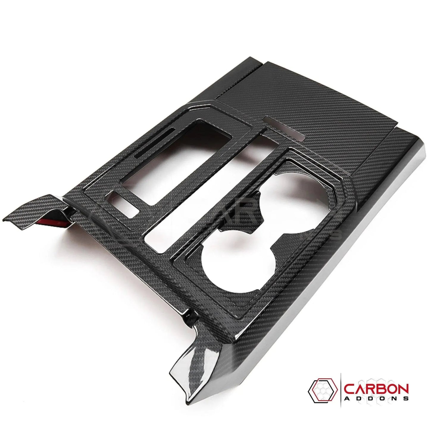 F150 2015-2020 Center Console Gear Shift Panel Hard Carbon Fiber Cover