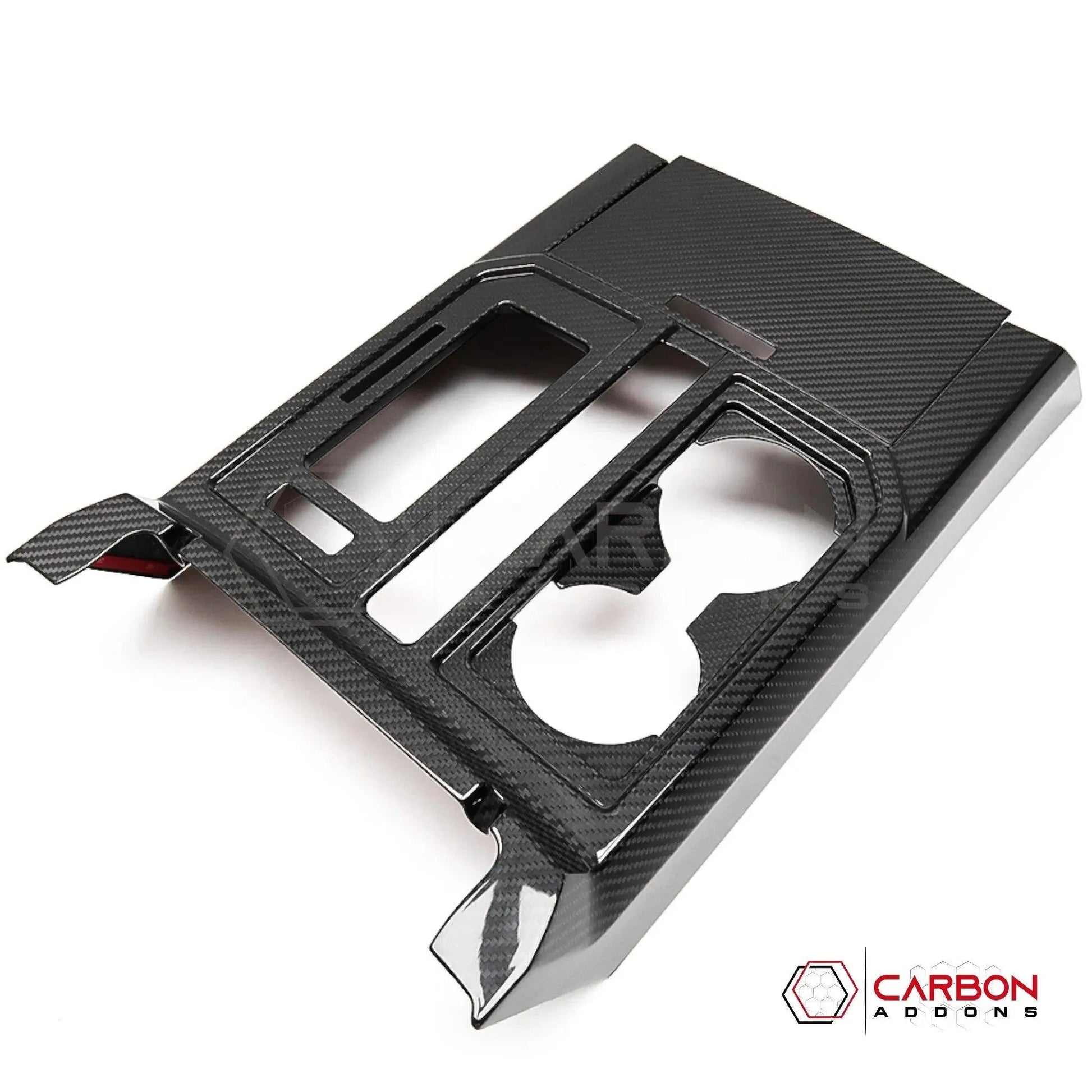 F150 2015-2020 Center Console Gear Shift Panel Hard Carbon Fiber Cover