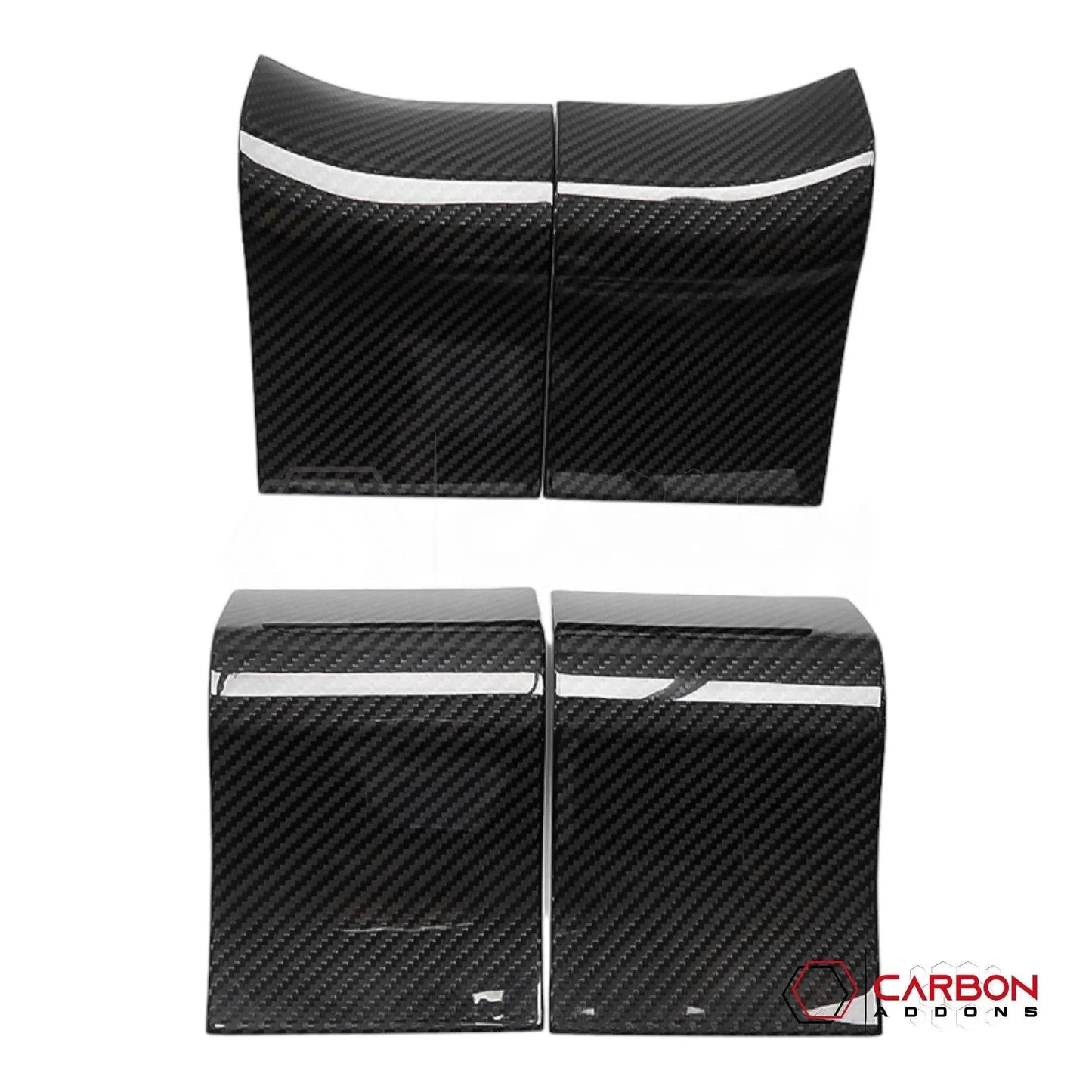 F150 2015-2020 Interior Door Handle Trim Hard Carbon Fiber Cover