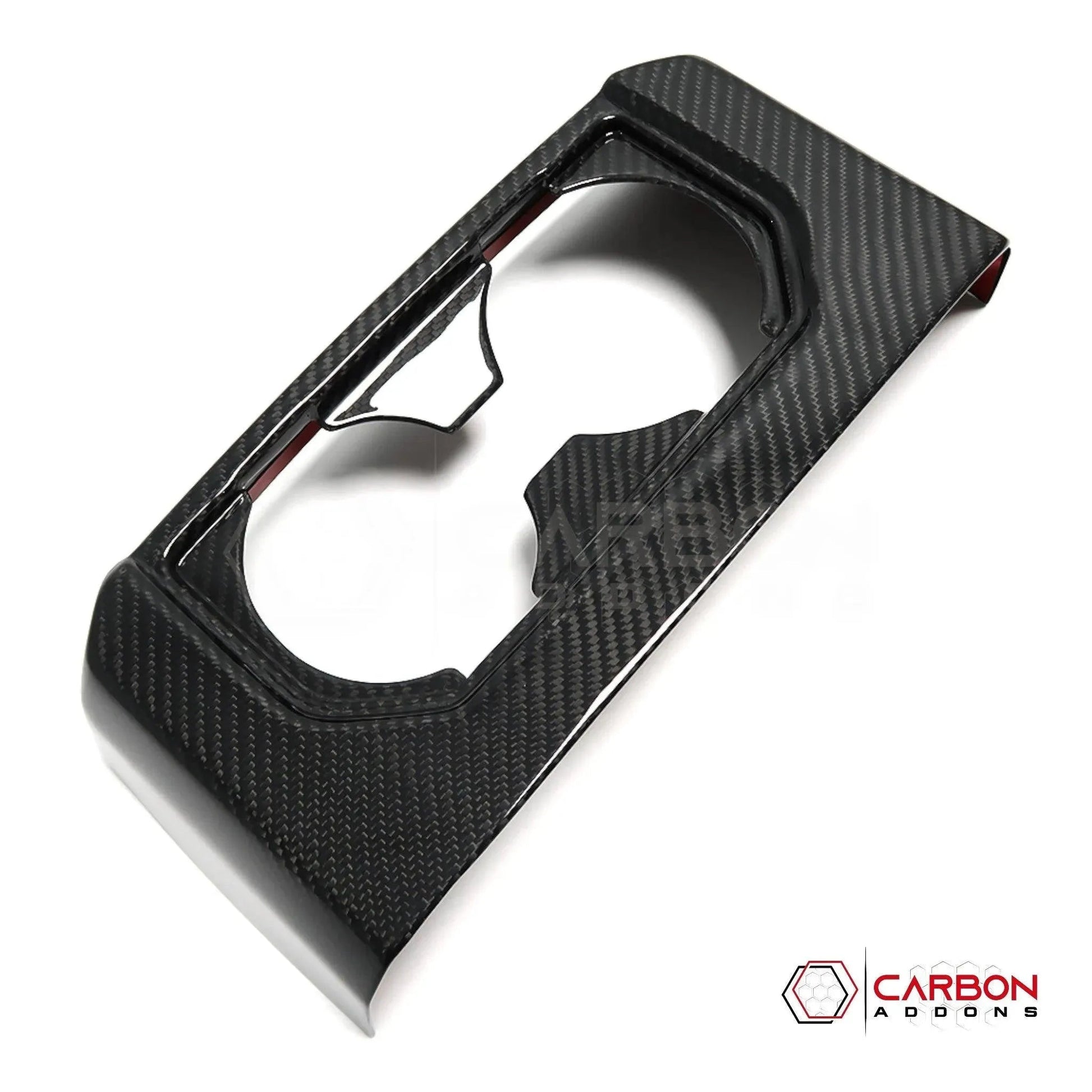 F150 2015-2020 Rear Seat Cup Holder Hard Carbon Fiber Cover