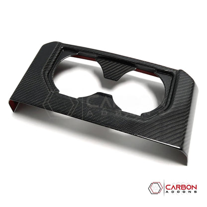 F150 2015-2020 Rear Seat Cup Holder Hard Carbon Fiber Cover