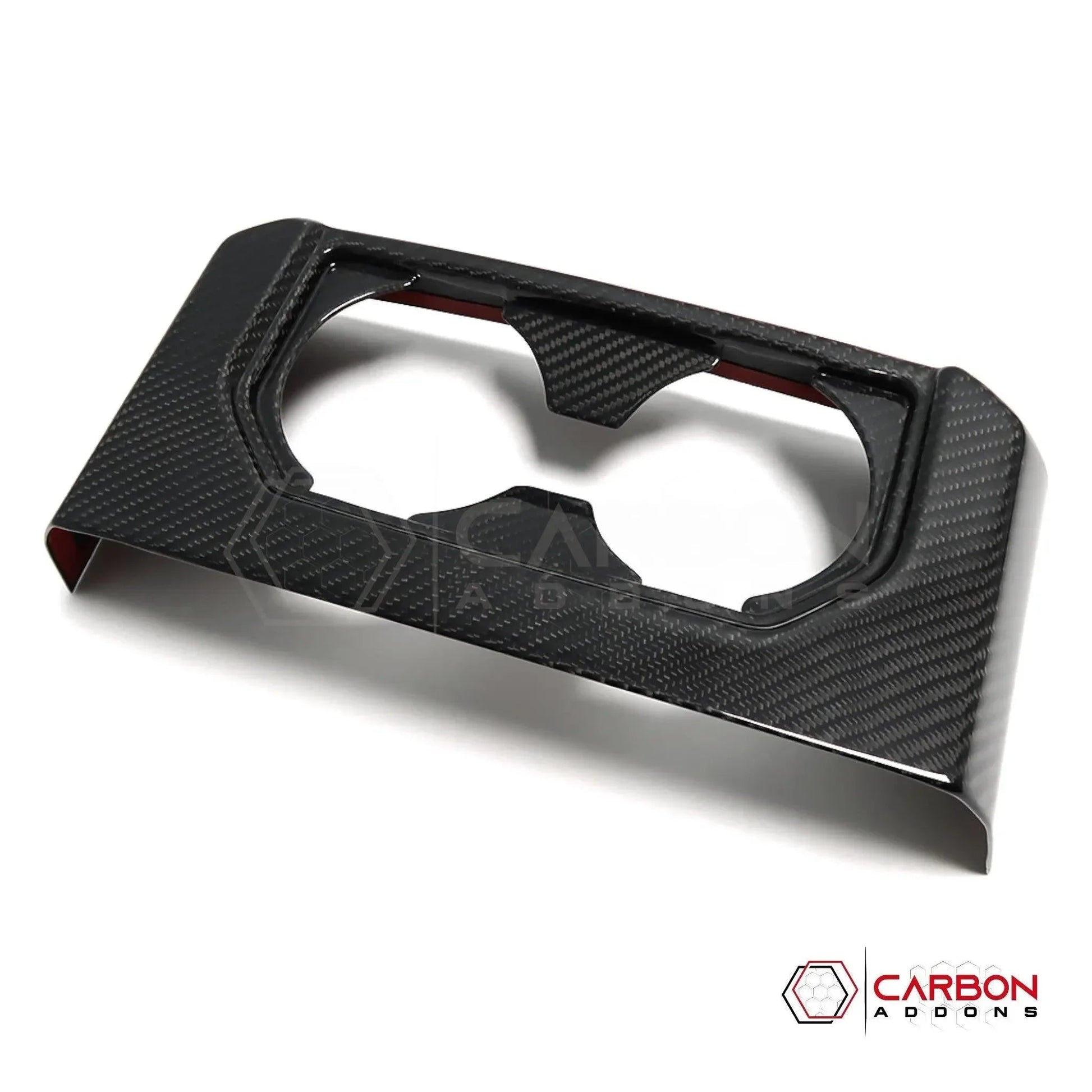 Real Carbon Fiber Rear Seat Cup Holder Cover For F150 2015-2020